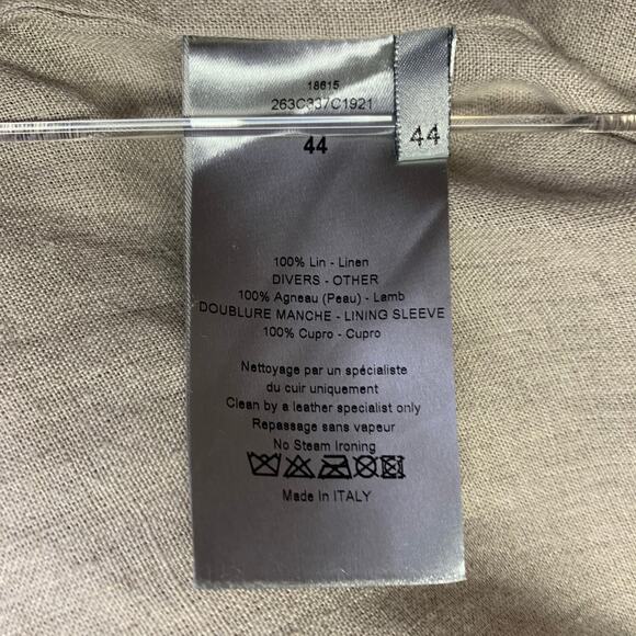DIOR HOMME SS12 Size 34 Beige Linen Hidden Buttons Trenchcoat - Picture 10 of 10